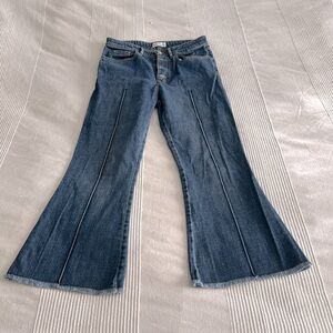 Sonia Rykiel Cropped Wide Leg High Rise Dark Wash Jeans Size 38